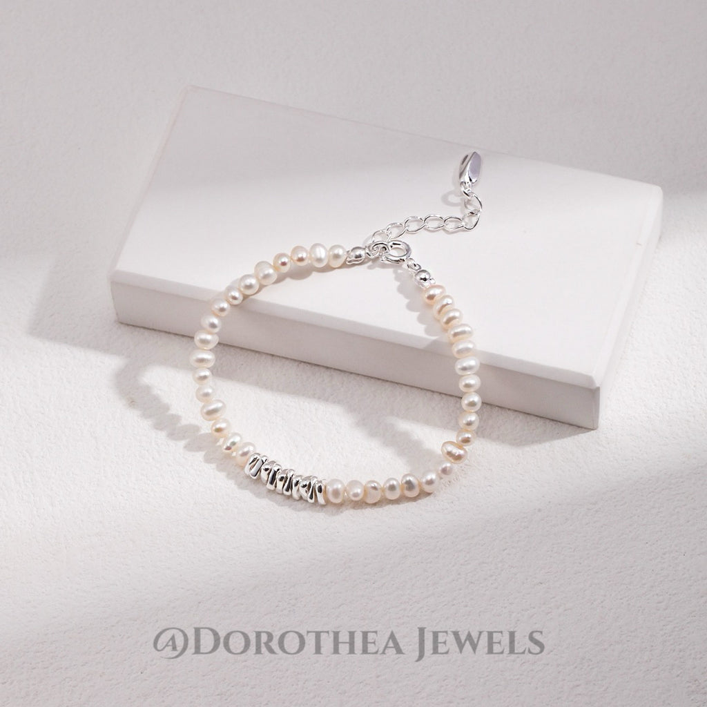 Silver Spacer Bead Baroque Pearl Series - DOROTHEA JEWELS