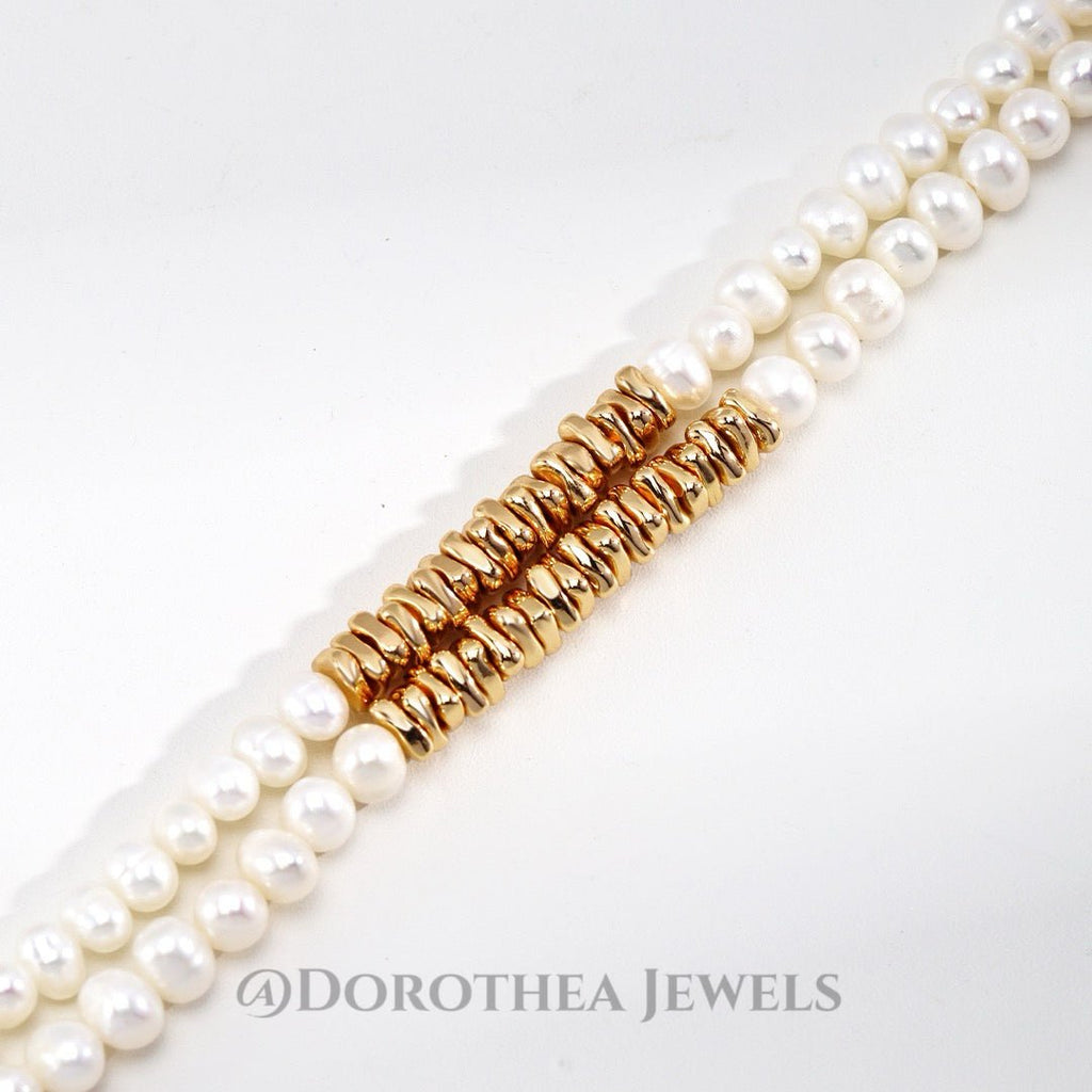 Silver Spacer Bead Baroque Pearl Series - DOROTHEA JEWELS