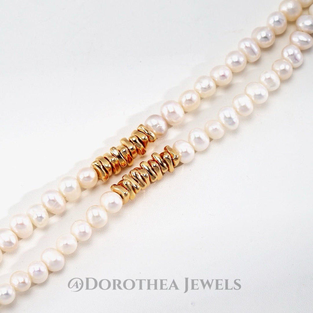 Silver Spacer Bead Baroque Pearl Series - DOROTHEA JEWELS