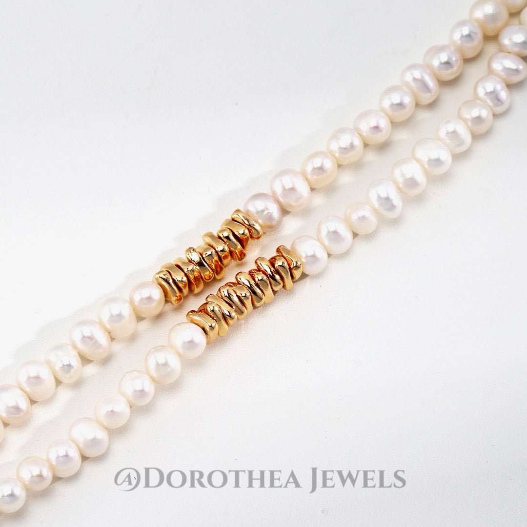 Silver Spacer Bead Baroque Pearl Series - DOROTHEA JEWELS