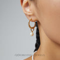 Twisted Rope Pearl Hoop Earrings - DOROTHEA JEWELS