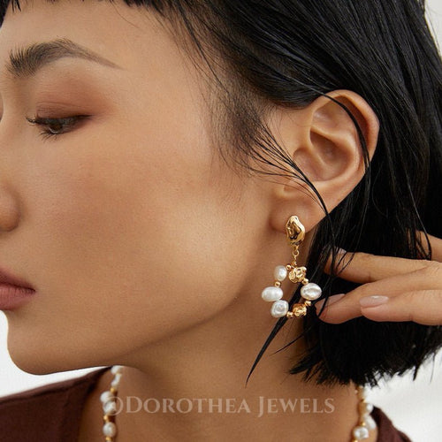 Baroque Pearl & Molten Gold Jewelry Collection - DOROTHEA JEWELS