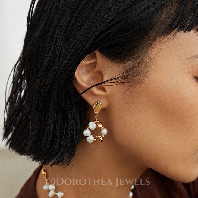 Baroque Pearl & Molten Gold Jewelry Collection - DOROTHEA JEWELS