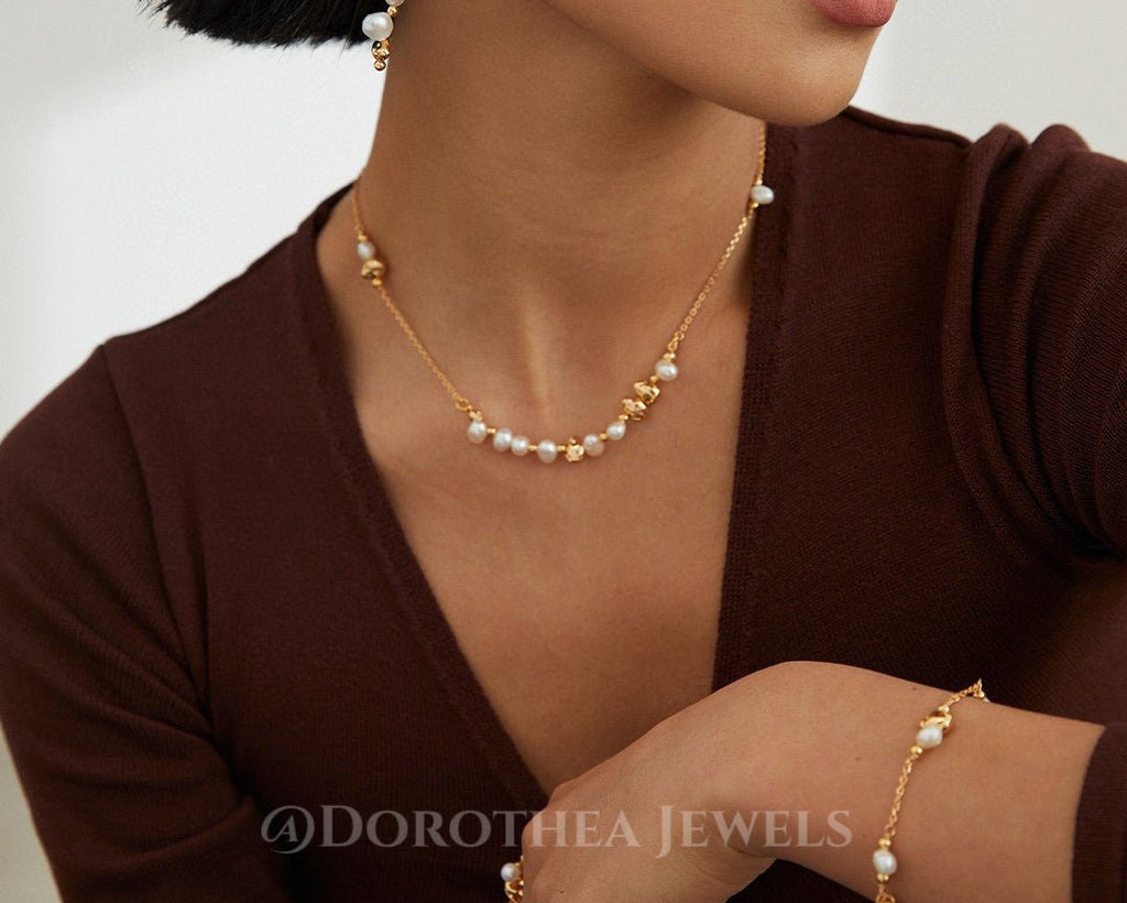 Baroque Pearl & Molten Gold Jewelry Collection - DOROTHEA JEWELS