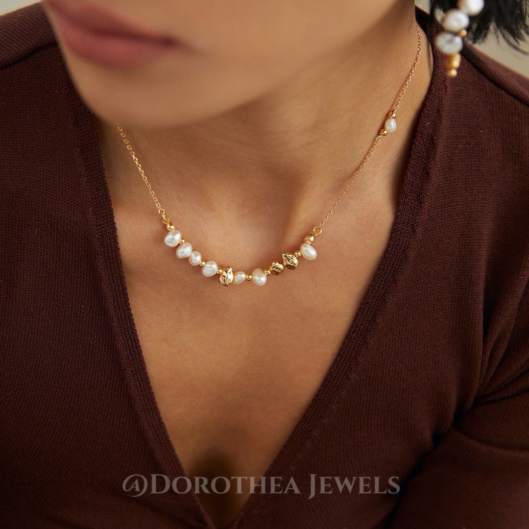 Baroque Pearl & Molten Gold Jewelry Collection - DOROTHEA JEWELS