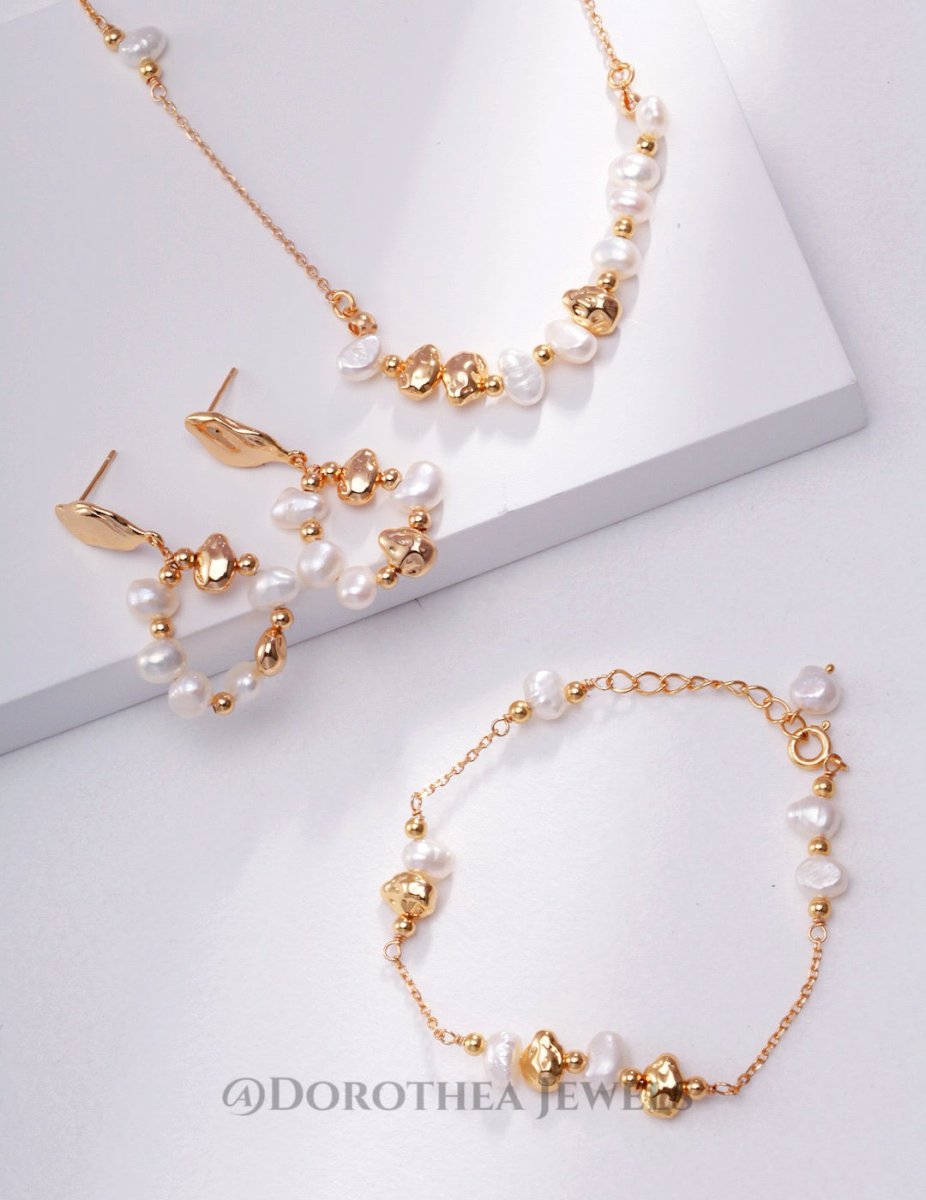Baroque Pearl & Molten Gold Jewelry Collection - DOROTHEA JEWELS