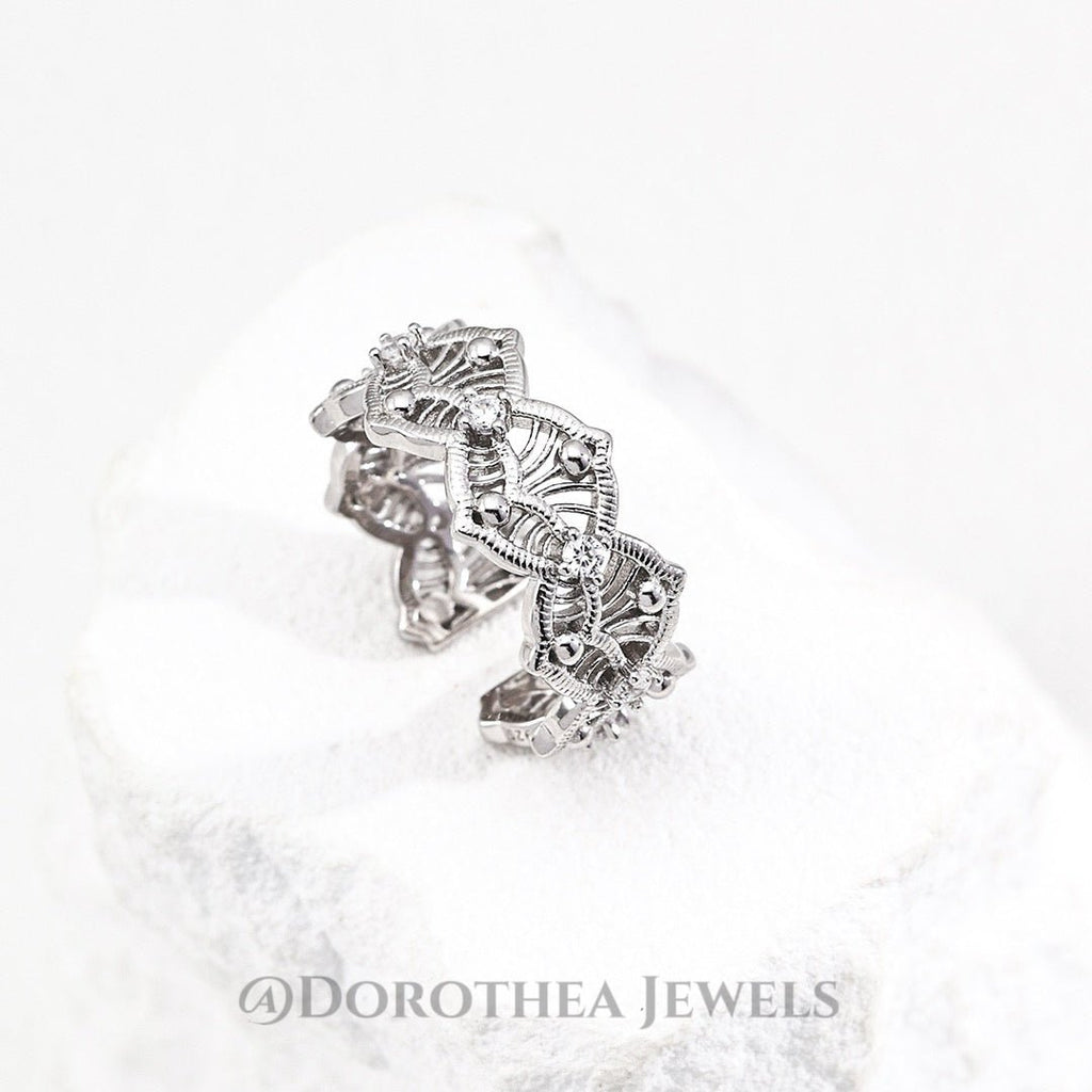 Vintage Filigree Lace Open Ring - DOROTHEA JEWELS