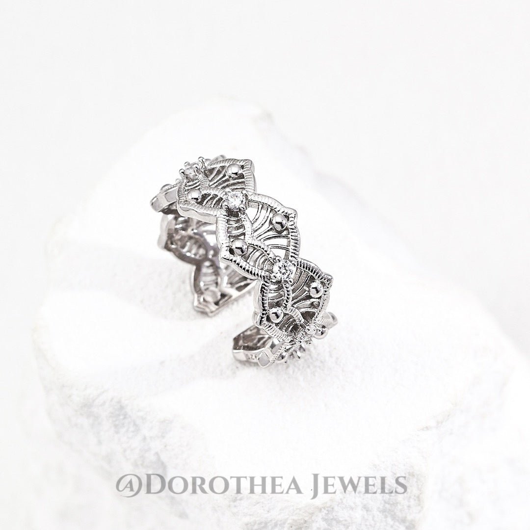 Vintage Filigree Lace Open Ring - DOROTHEA JEWELS