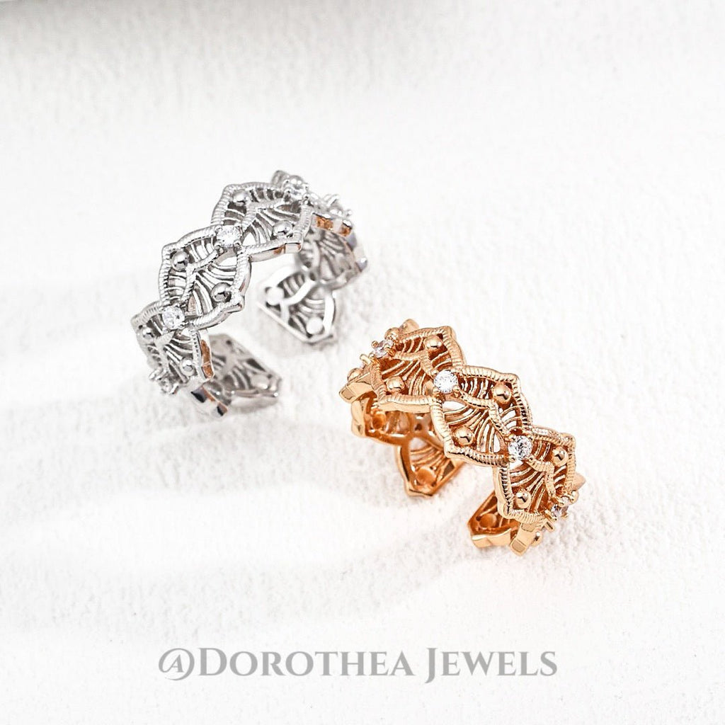 Vintage Filigree Lace Open Ring - DOROTHEA JEWELS