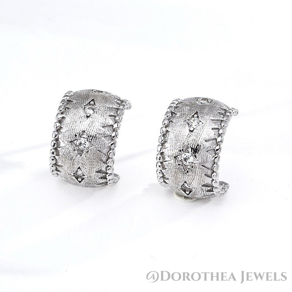 Vintage Silk Zircon Hoops - DOROTHEA JEWELS