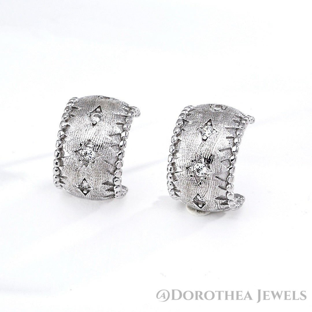 Vintage Silk Zircon Hoops - DOROTHEA JEWELS