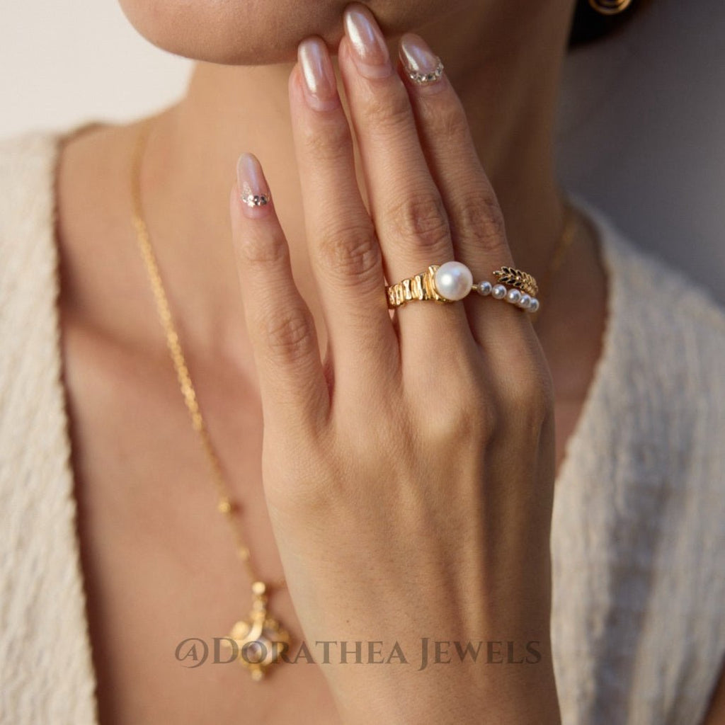 Tide Pearl Open Ring - DOROTHEA JEWELS