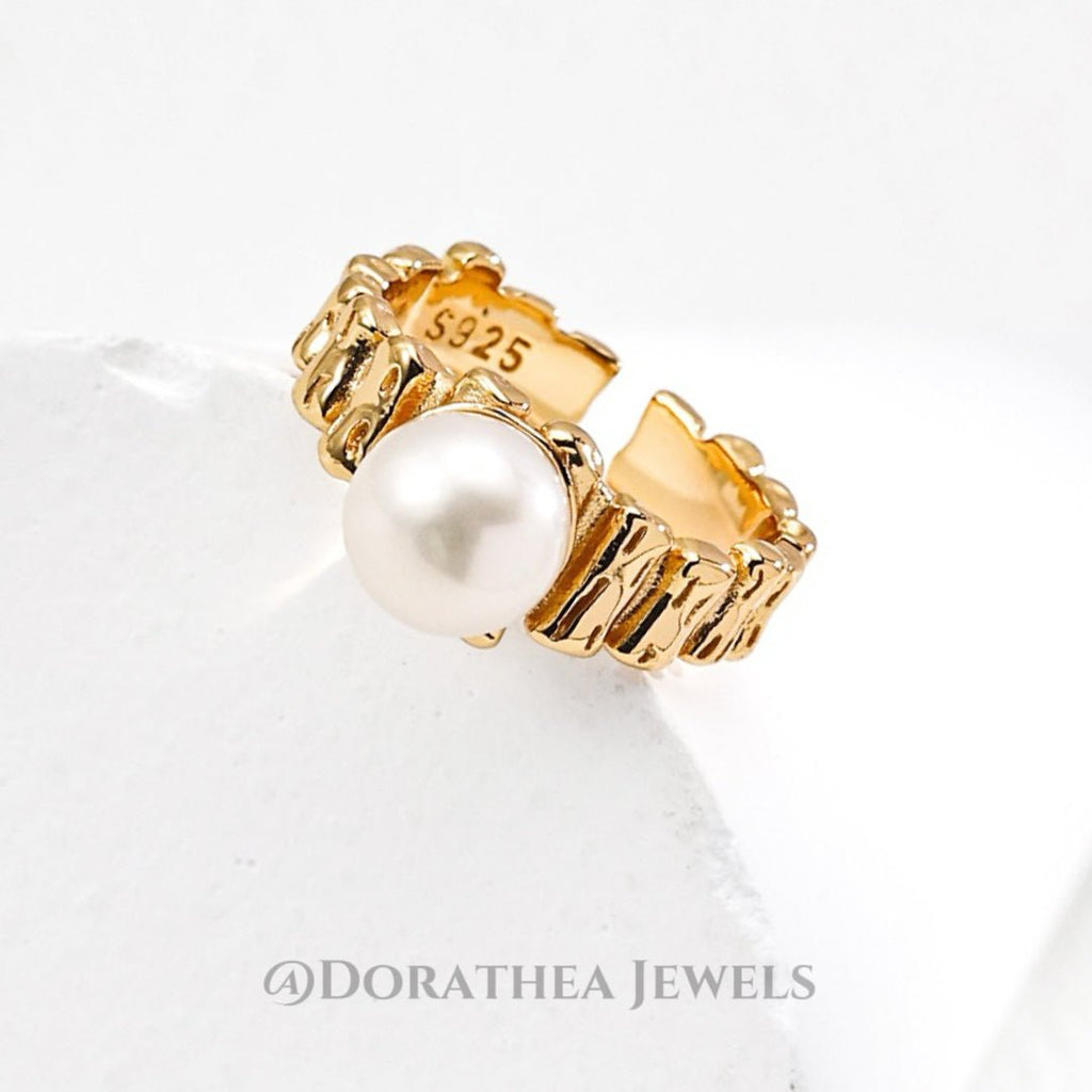 Tide Pearl Open Ring - DOROTHEA JEWELS