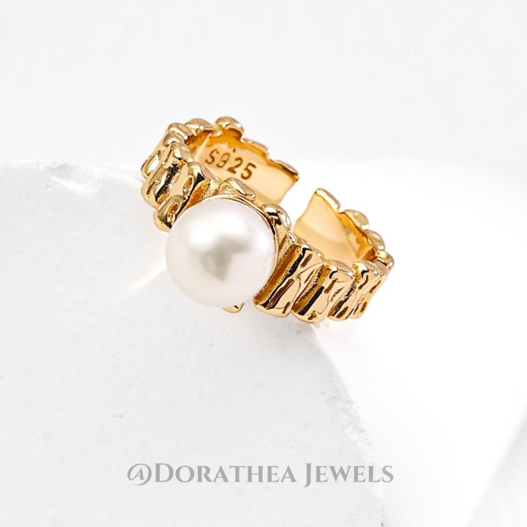 Tide Pearl Open Ring - DOROTHEA JEWELS