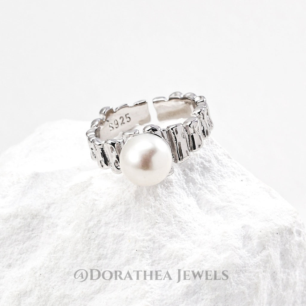 Tide Pearl Open Ring - DOROTHEA JEWELS
