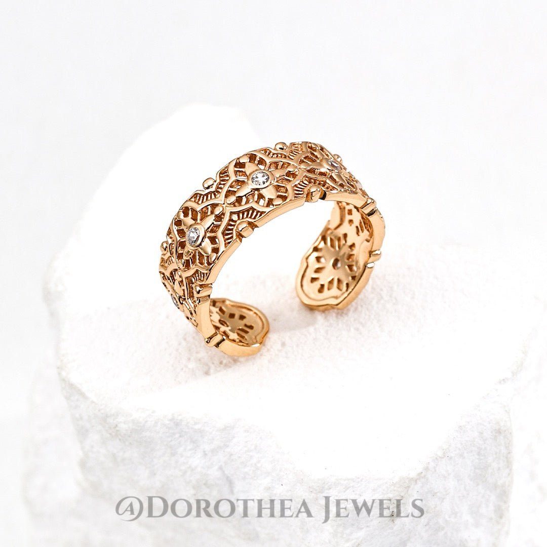 Lace Filigree Open Ring - DOROTHEA JEWELS