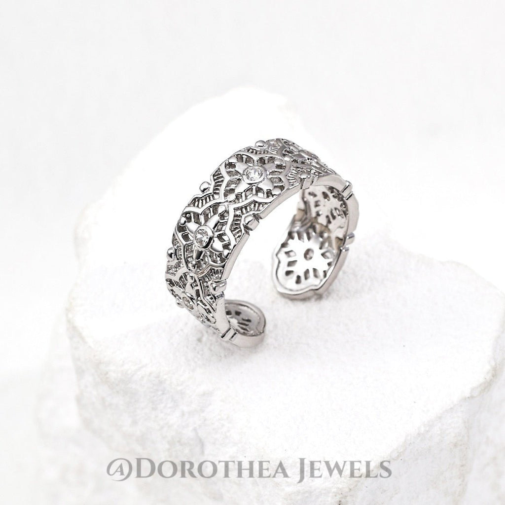 Lace Filigree Open Ring - DOROTHEA JEWELS