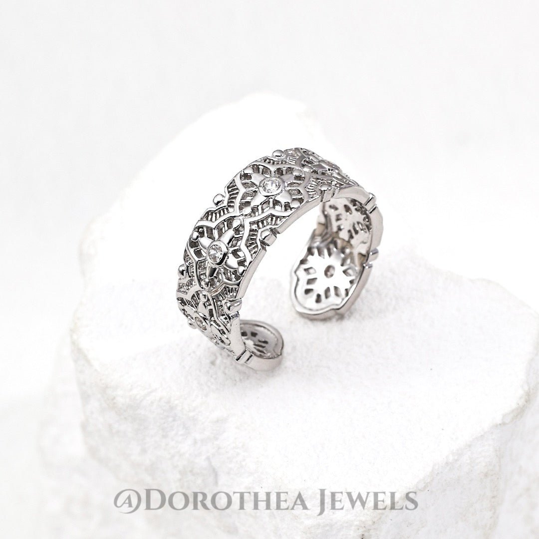 Lace Filigree Open Ring - DOROTHEA JEWELS