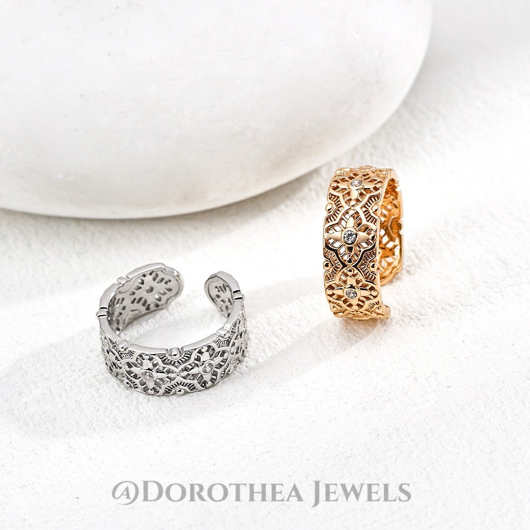 Lace Filigree Open Ring - DOROTHEA JEWELS