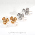 Clover Freshwater Pearl Drop Earrings - 925 Sterling Silver - DOROTHEA JEWELS