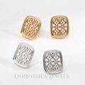 Clover Lattice Square Stud Earrings - 925 Silver - DOROTHEA JEWELS