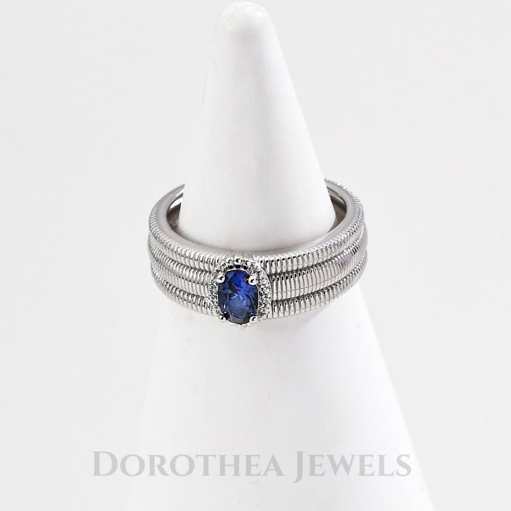 925 Sterling Silver Zircon Ring, Italian Classic Style - DOROTHEA JEWELS
