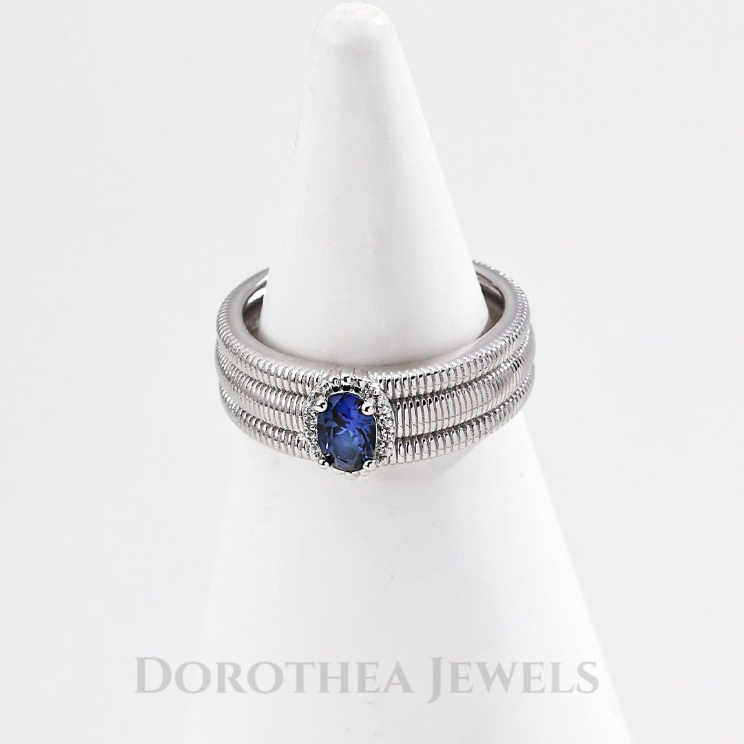 925 Sterling Silver Zircon Ring, Italian Classic Style - DOROTHEA JEWELS