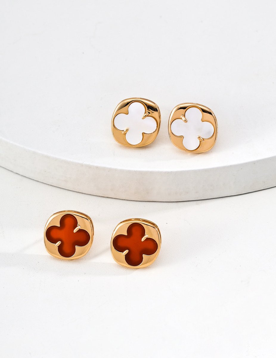 Clover Button Collection – Lucky Four - Leaf Jewelry - DOROTHEA JEWELS