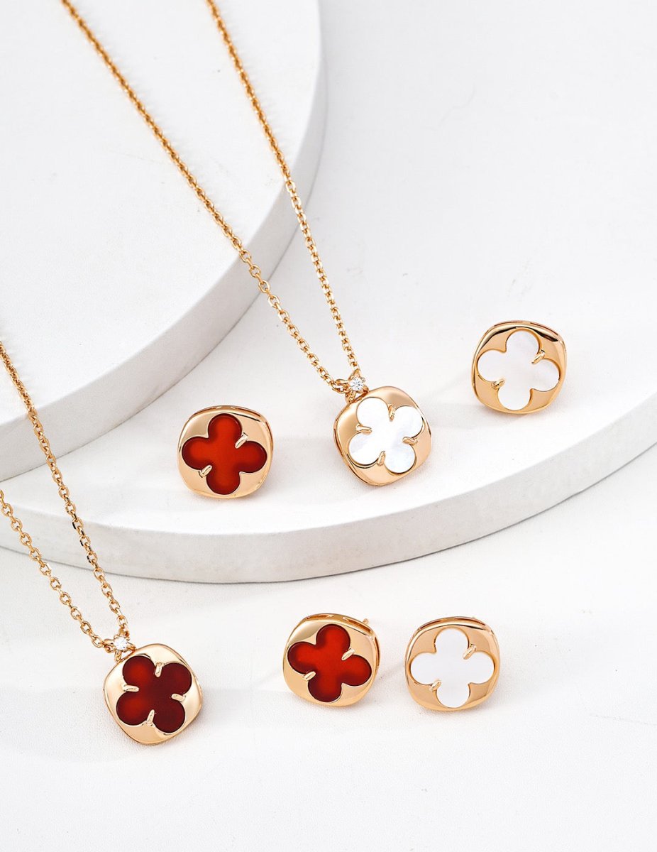 Clover Button Collection – Lucky Four - Leaf Jewelry - DOROTHEA JEWELS