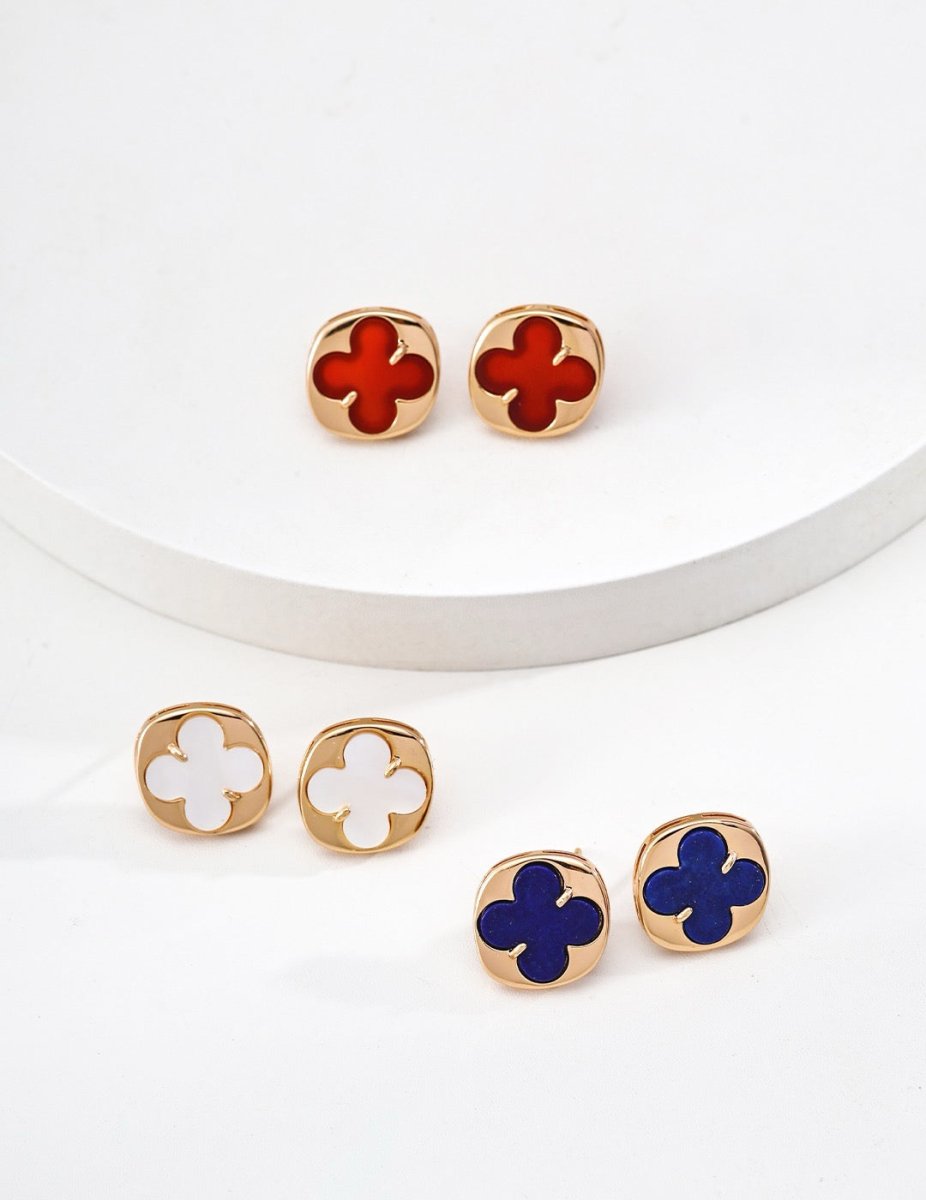 Clover Button Collection – Lucky Four - Leaf Jewelry - DOROTHEA JEWELS