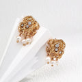 Timeless Textured Pearl & Zircon Earrings - DOROTHEA JEWELS