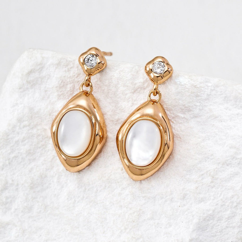 Golden Rhombus Four - Petal Earrings - DOROTHEA JEWELS