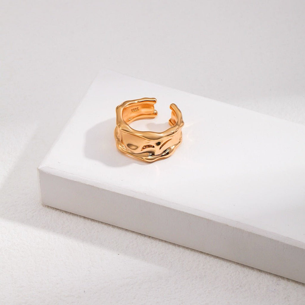 S925 Sterling Silver Wide Band Ring - DOROTHEA JEWELS