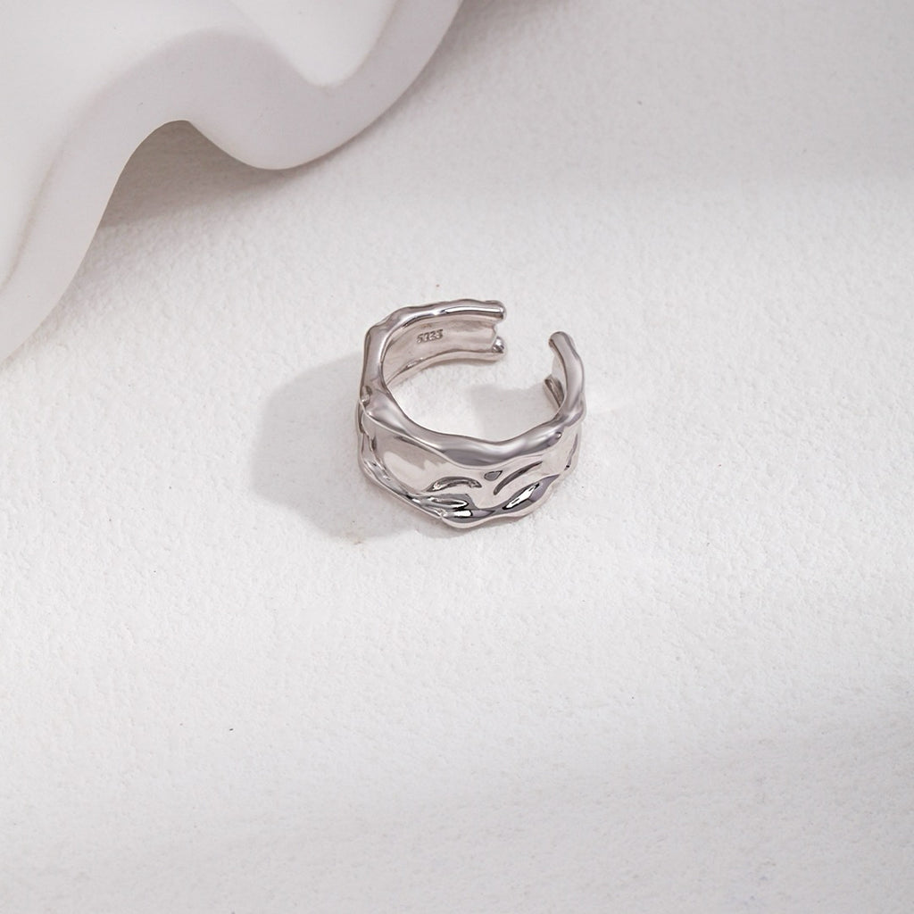 S925 Sterling Silver Wide Band Ring - DOROTHEA JEWELS
