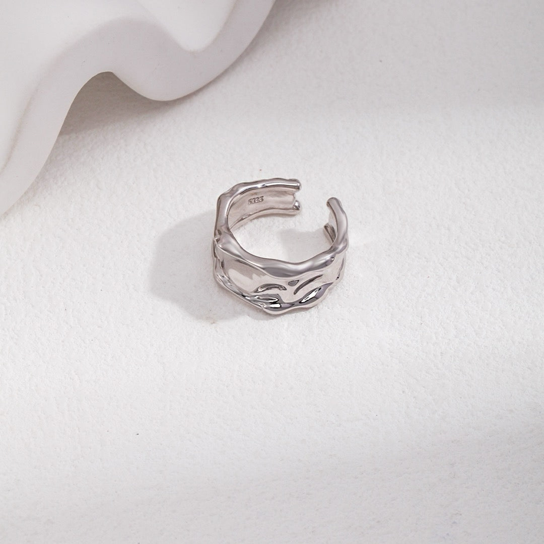 S925 Sterling Silver Wide Band Ring - DOROTHEA JEWELS