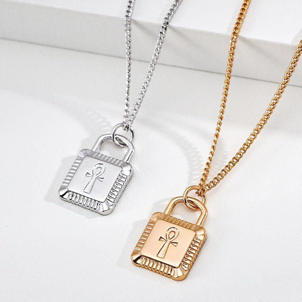 Plain Silver Necklace 【Eternal Wealth Lock】 - DOROTHEA JEWELS