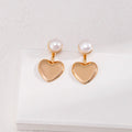 S925 Silver Heart Drop 2 - way Earrings with Natural Pearl - DOROTHEA JEWELS