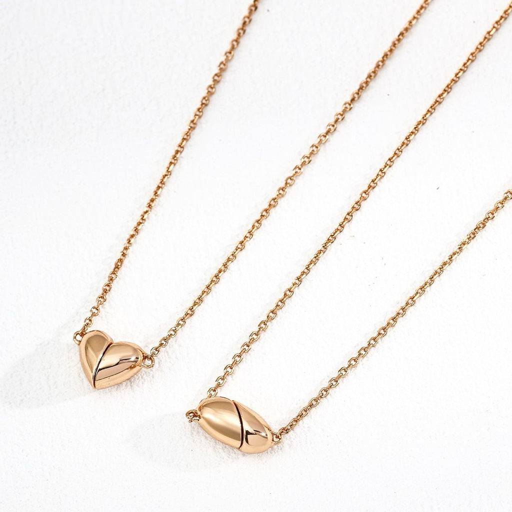 2 - in - 1 Magnetic Convertible Heart Pendant Necklace, S925 Silver - DOROTHEA JEWELS