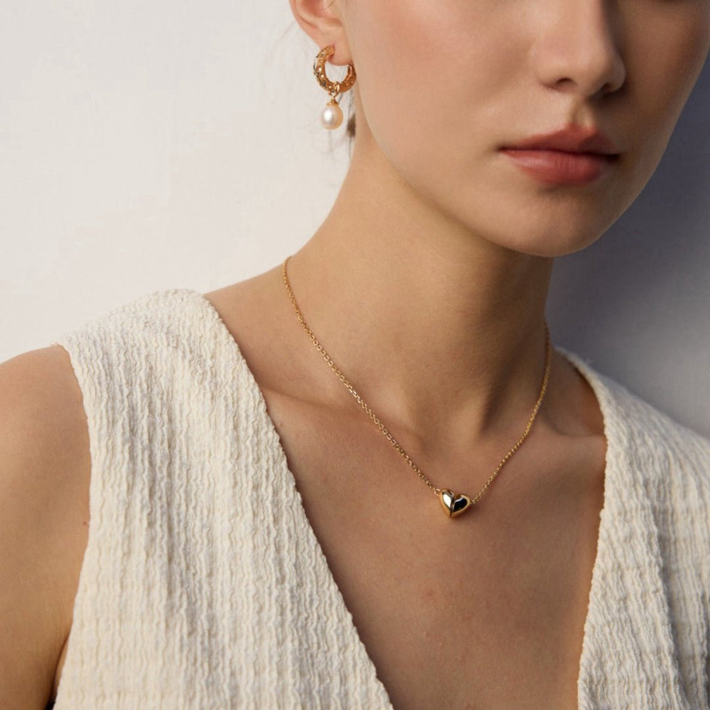 2 - in - 1 Magnetic Convertible Heart Pendant Necklace, S925 Silver - DOROTHEA JEWELS