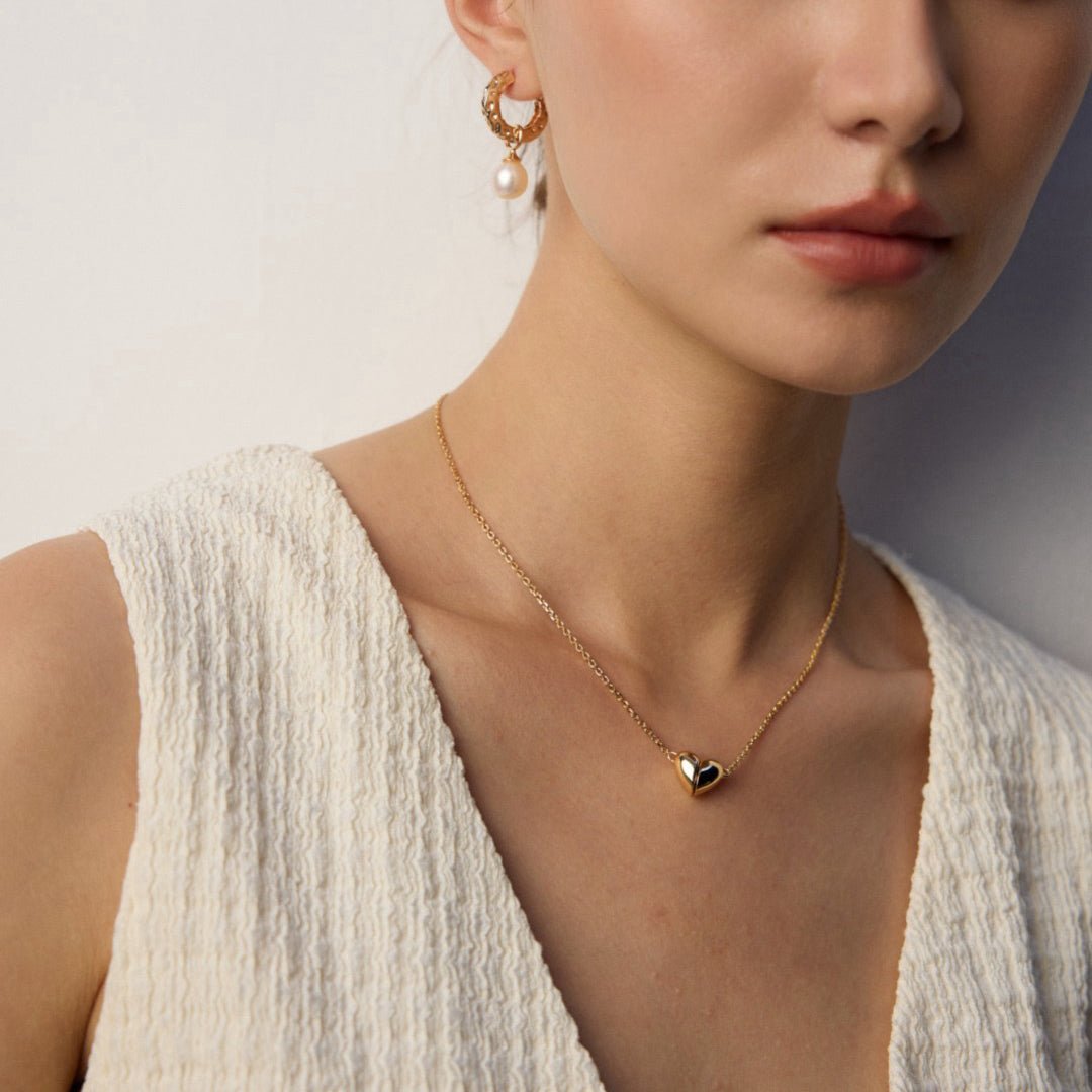 2 - in - 1 Magnetic Convertible Heart Pendant Necklace, S925 Silver - DOROTHEA JEWELS