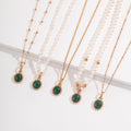 Malachite Oval Charm in 18K Gold Plated S925 Silver - DOROTHEA JEWELS