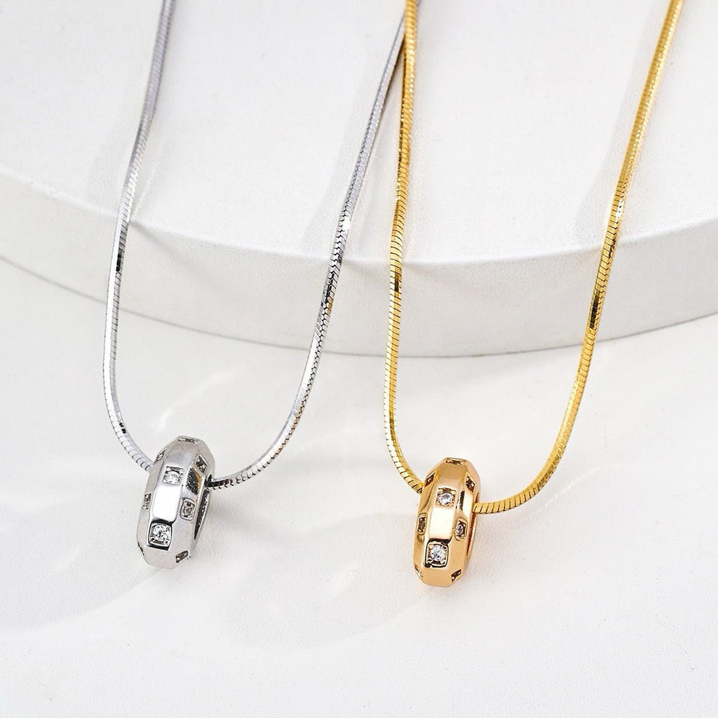 CZ - Studded Spacer Bead Charm in S925 Silver - DOROTHEA JEWELS
