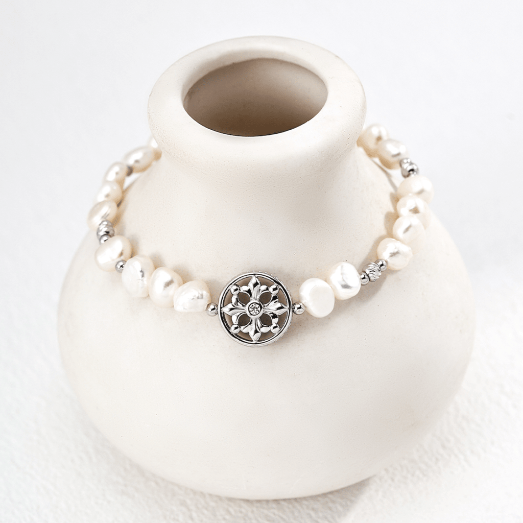 Cross Fleury Natural Pearl Jewelry Set - DOROTHEA JEWELS
