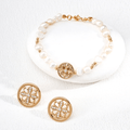Cross Fleury Natural Pearl Jewelry Set - DOROTHEA JEWELS