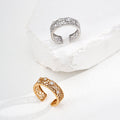 Interwoven Lattice CZ Statement Open Ring | S925 Sterling Silver - DOROTHEA JEWELS