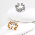 Ornate Crystal Lace Statement Open Ring | S925 Sterling Silver - DOROTHEA JEWELS
