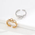 Molten Lava Texture CZ Open Ring | S925 Sterling Silver - DOROTHEA JEWELS
