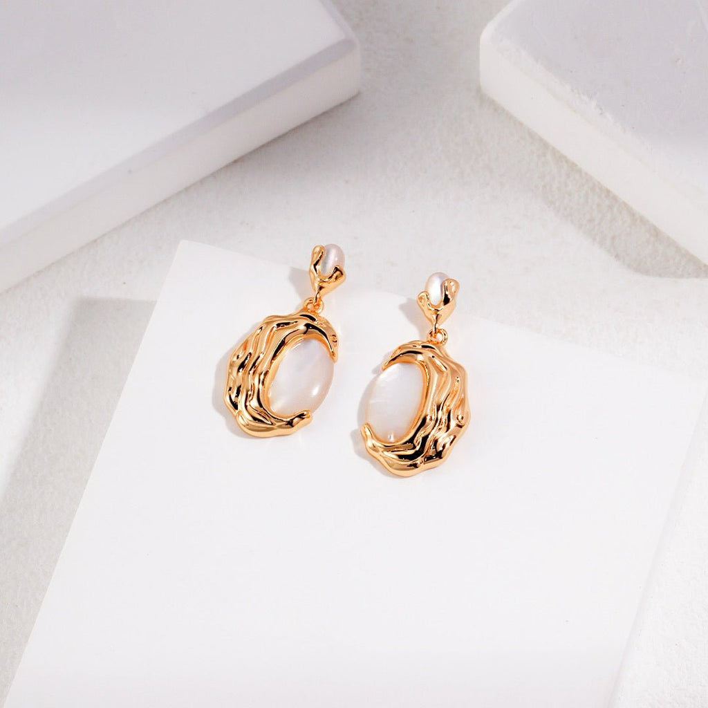 Lava - Cooled Irregular Pattern Natural Mother of Pearl Collection - DOROTHEA JEWELS