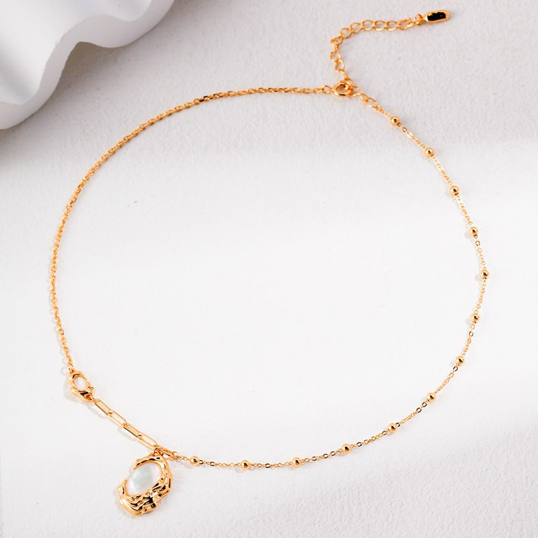 Lava - Cooled Irregular Pattern Natural Mother of Pearl Collection - DOROTHEA JEWELS