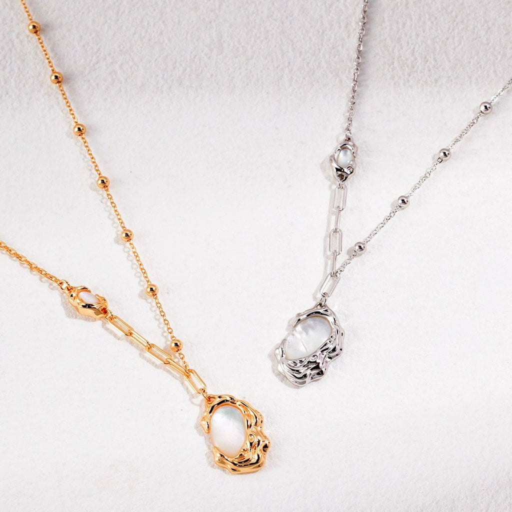 Lava - Cooled Irregular Pattern Natural Mother of Pearl Collection - DOROTHEA JEWELS
